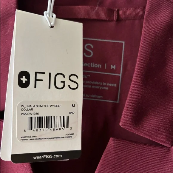 FIGS • NWT Burgundy LIMITED EDITION Inala Slim Scrub Top • Medium - Picture 3 of 12